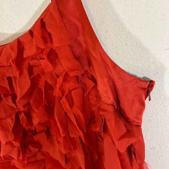 AIDAN MATTOX LADIES DRESS 4 RED SILK FLAPPER FRINGE MINI COCKTAIL DATE LOVE - Picture 2 of 13